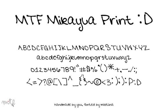Mikayla Print: A Handwritten Font for Creative Projects